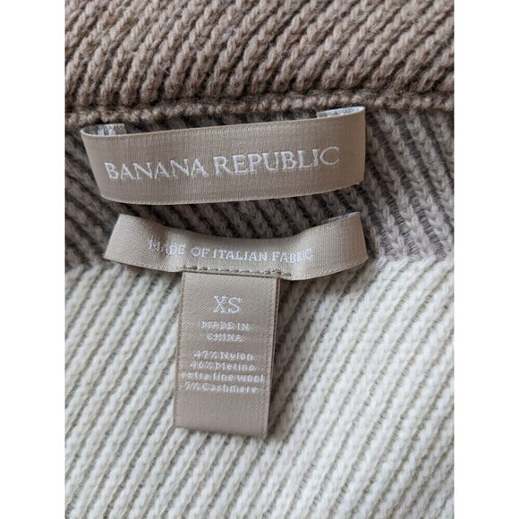 Banana Republic Italian Yarn Open Striped Belted Cardigan XS Merino Cashmere N17 - Picture 4 of 7